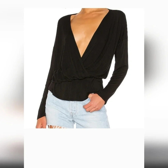 Michael Lauren Tops - Revolve Michael Lauren Seth long sleeve drop shoulder wrap top size XS NWT
